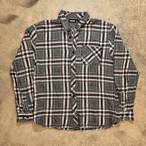 VANS LARGE HEAVY BLACK AND WHITE FLANNEL